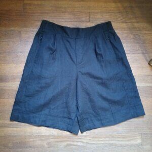 ATHLETA playa linen bermuda shorts in black (sz12)